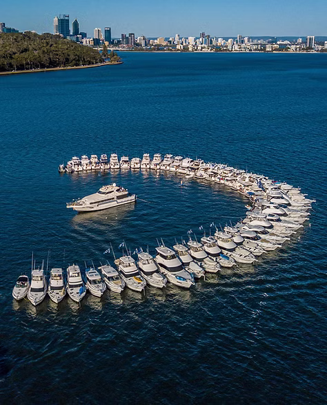 Boats moored on the Swan River, Perth WA